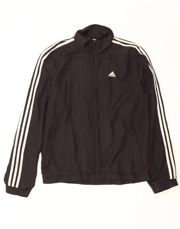 Adidas Mens Tracksuit Top Jacket UK 36/38 Pequeno Poliéster Preto