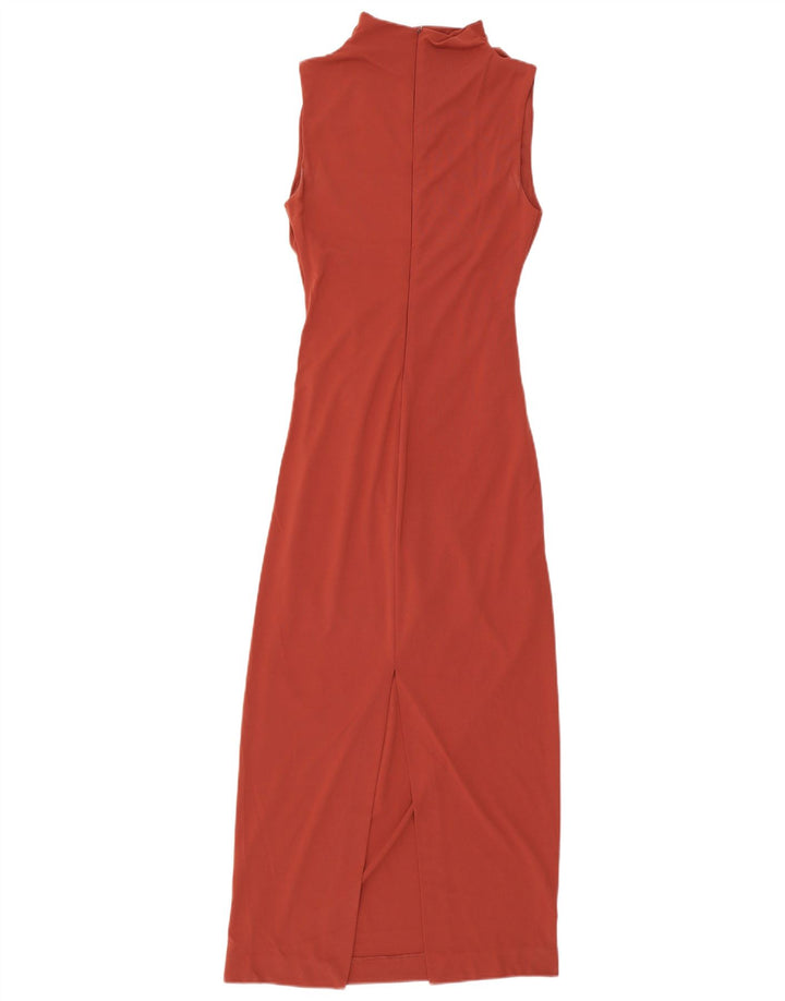 Vestido maxi feminino sem mangas Zara UK 10 pequeno vermelho
