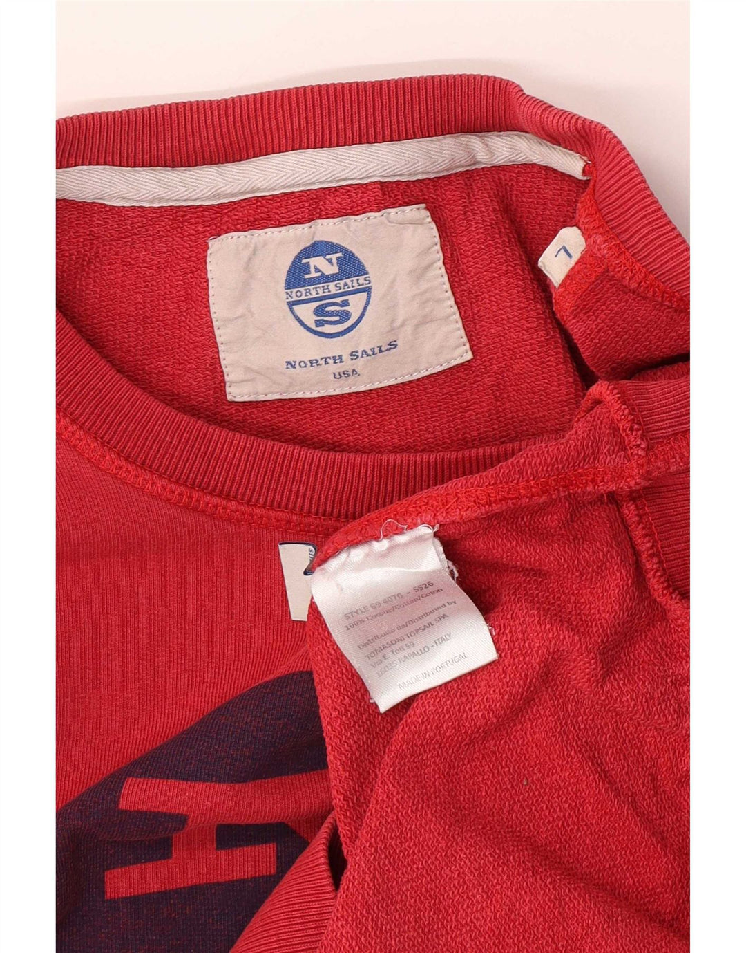North Sails moletom gráfico masculino jumper grande algodão vermelho
