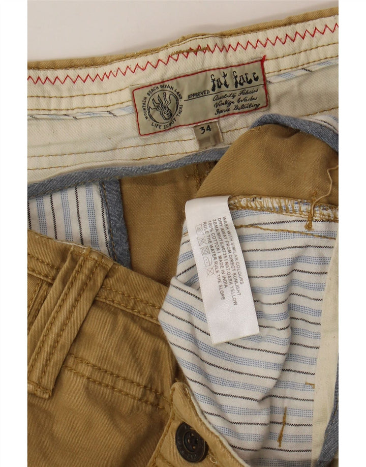 FAT FACE Mens Chino Shorts W34 Grande Algodão Bege