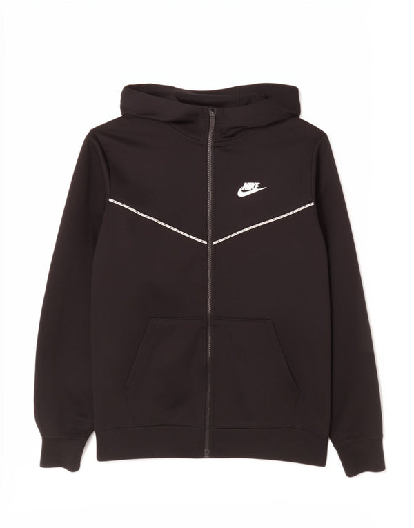 Suéter Nike Boys Zip com capuz 13-14 anos XL preto poliéster esportivo