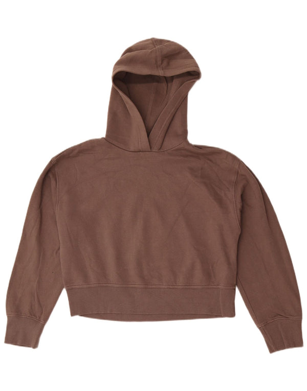 Zara Womens Crop Oversized Hoodie Jumper Reino Unido 10 Pequeno Algodão Cinza