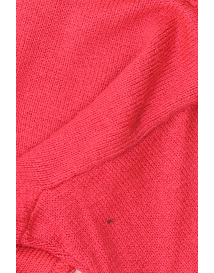 Suéter feminino vintage com gola alta e gola alta Reino Unido 16 grande rosa
