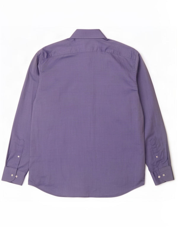 Camisa masculina Hugo Boss Regular Fit tamanho 46 18 2XL algodão azul