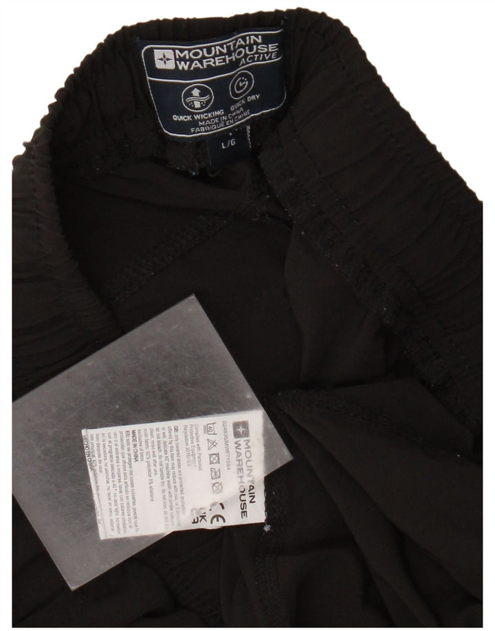 Shorts esportivos masculinos Mountain Warehouse grande poliéster preto