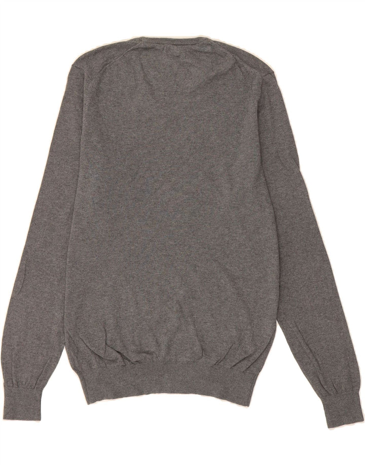 MASSIMO DUTTI Womens V-Neck Jumper Sweater UK 14 Large Grey Vintage Massimo Dutti and Second-Hand Massimo Dutti from Messina Hembry 