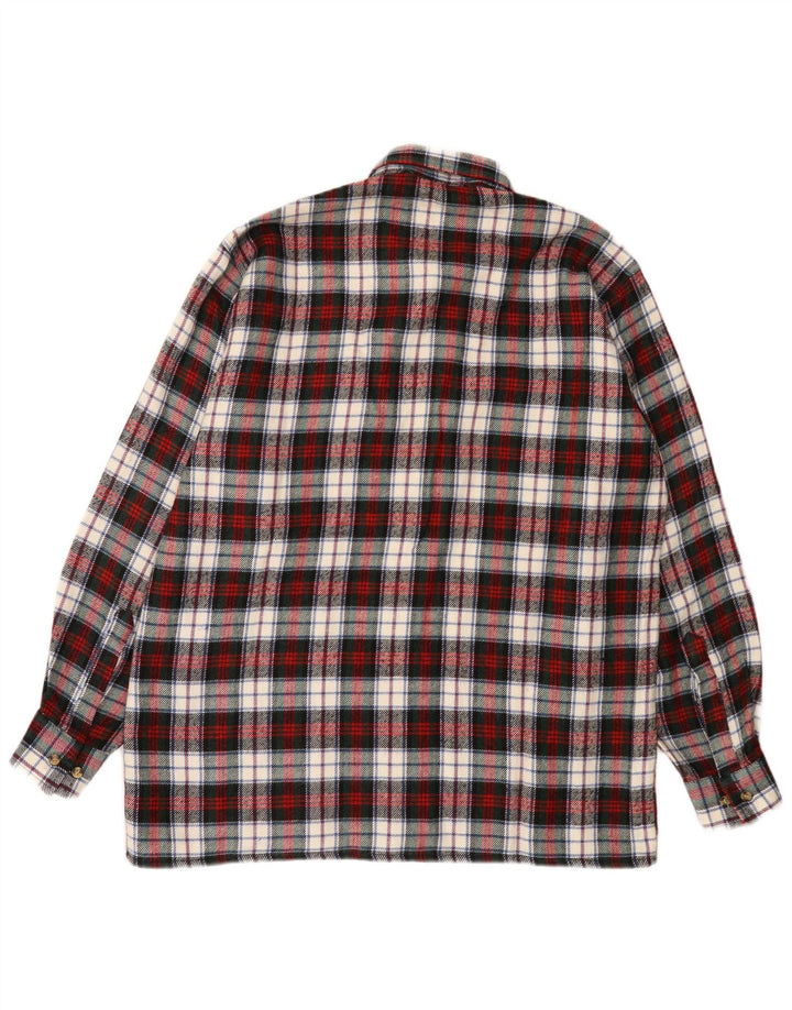 Camisa masculina de flanela Follie grande de lã xadrez vermelha