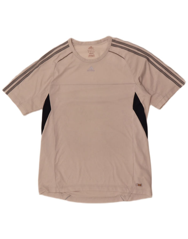 Adidas Mens Climacool Camiseta Top Médio Branco Colourblock Poliéster