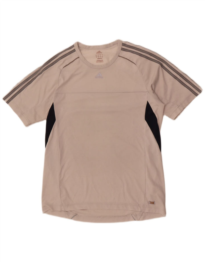 Adidas Mens Climacool Camiseta Top Médio Branco Colourblock Poliéster