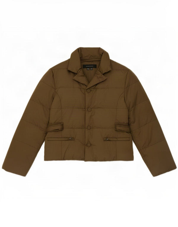 Jaqueta acolchoada feminina Zara UK 18 XL cáqui nylon