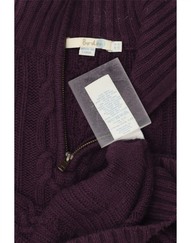 BODEN Womens Oversized Zip Neck Jumper Sweater UK 10 Small Purple Wool Vintage Boden and Second-Hand Boden from Messina Hembry 