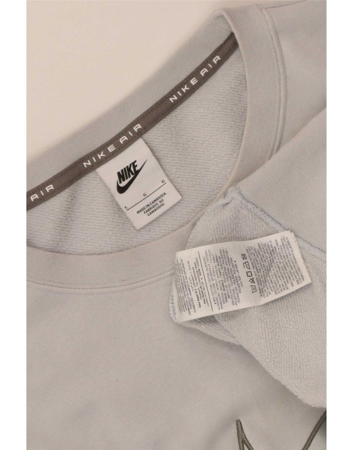 Moletom gráfico masculino Nike Jumper grande algodão azul