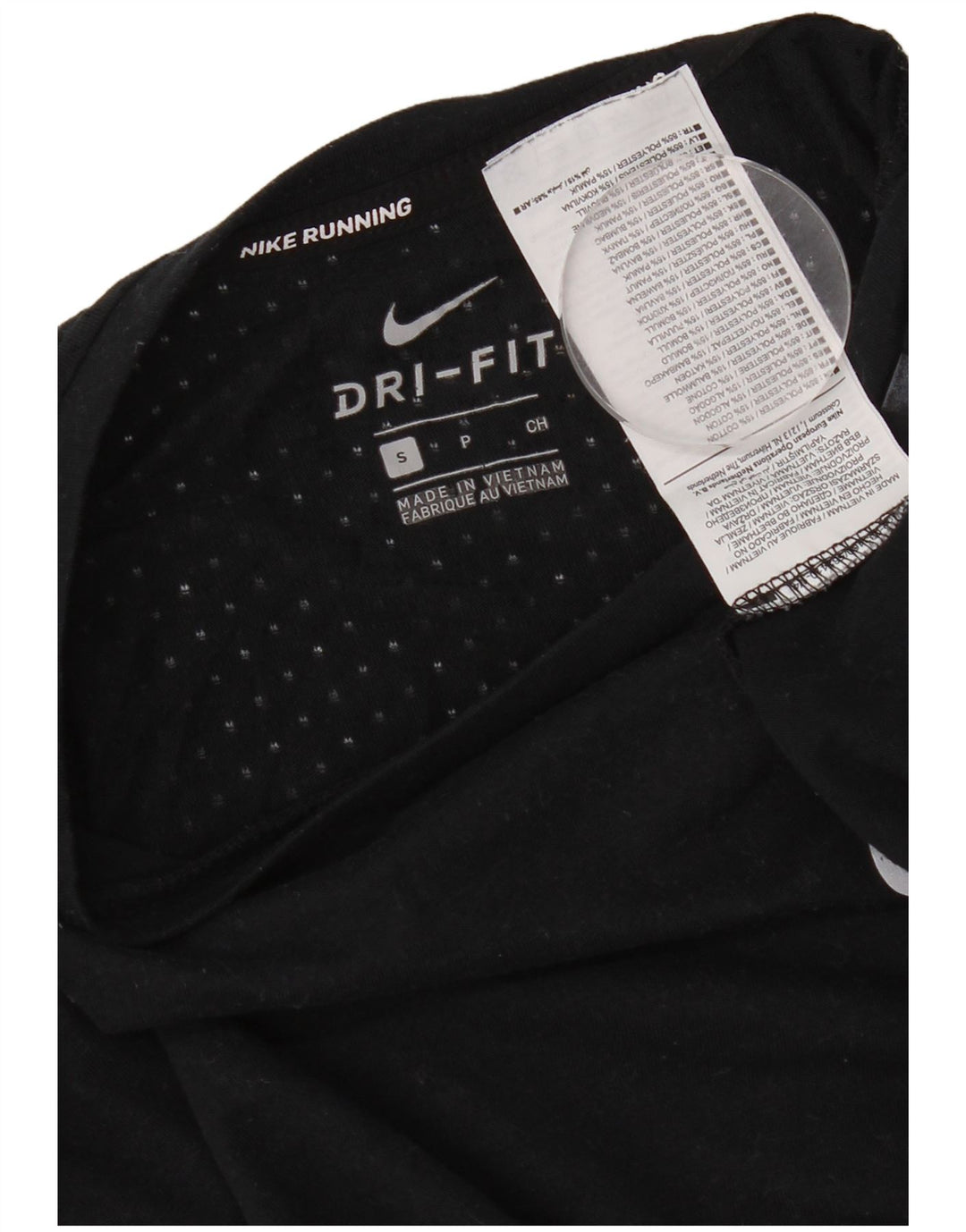 Nike Mens Running T-Shirt Top Pequeno Poliéster Preto