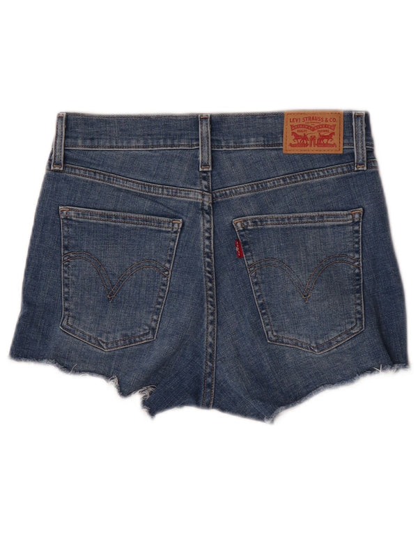 Shorts jeans feminino Levi's desgastado W26 pequeno azul