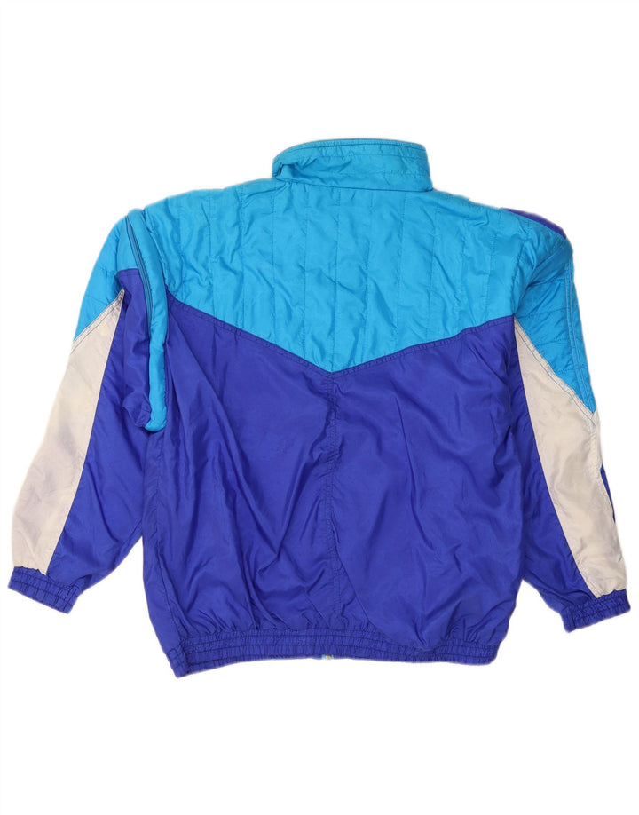 Jaqueta vintage masculina de agasalho pequeno azul colorido