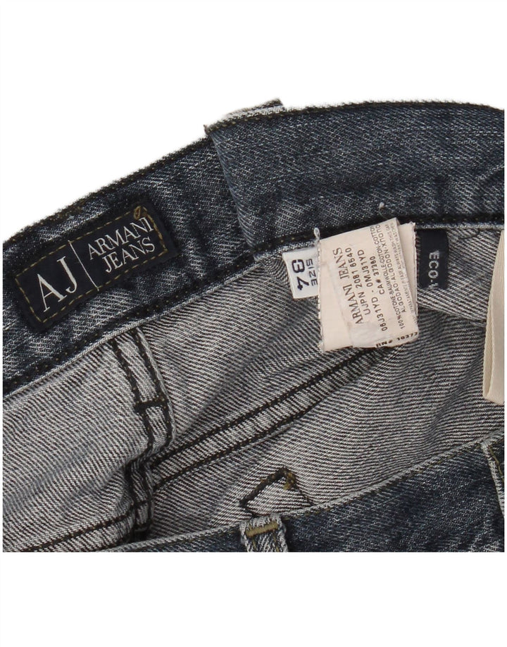 Calça jeans reta masculina Armani W34 L28 algodão azul marinho