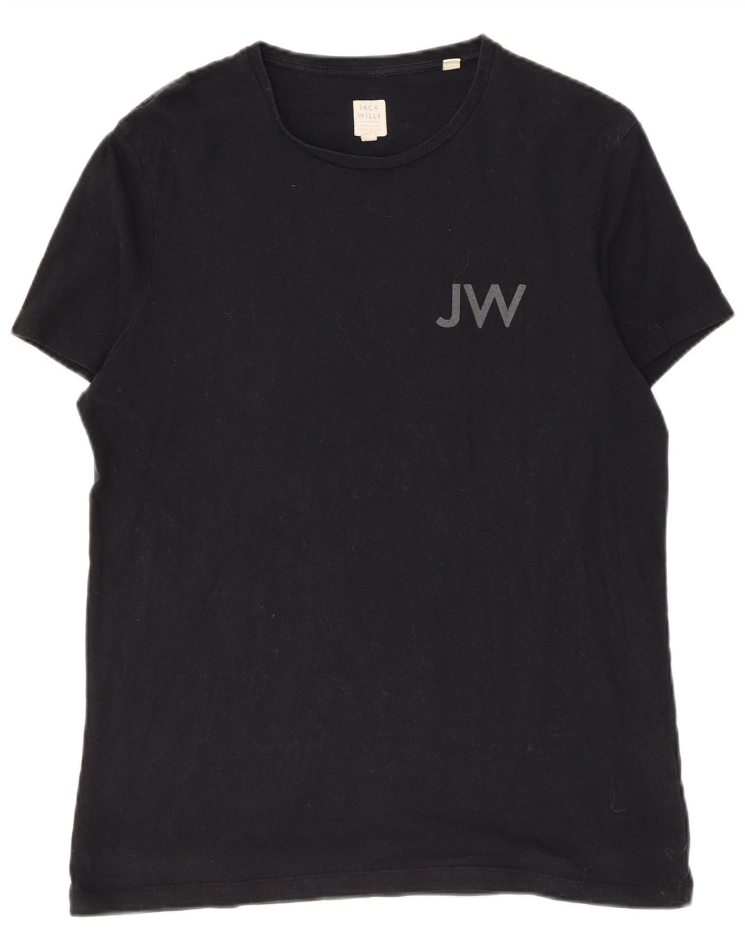 Jack Wills Camiseta masculina gráfica top pequeno algodão preto