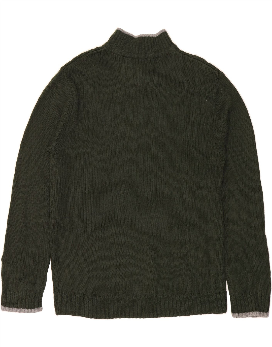 PIERRE CARDIN Mens Zip Neck Jumper Sweater Large Green Acrylic Vintage Pierre Cardin and Second-Hand Pierre Cardin from Messina Hembry 
