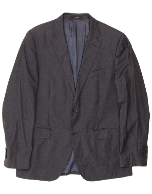 Jaqueta blazer masculina MASSIMO DUTTI com 2 botões UE 52 grande lã azul marinho