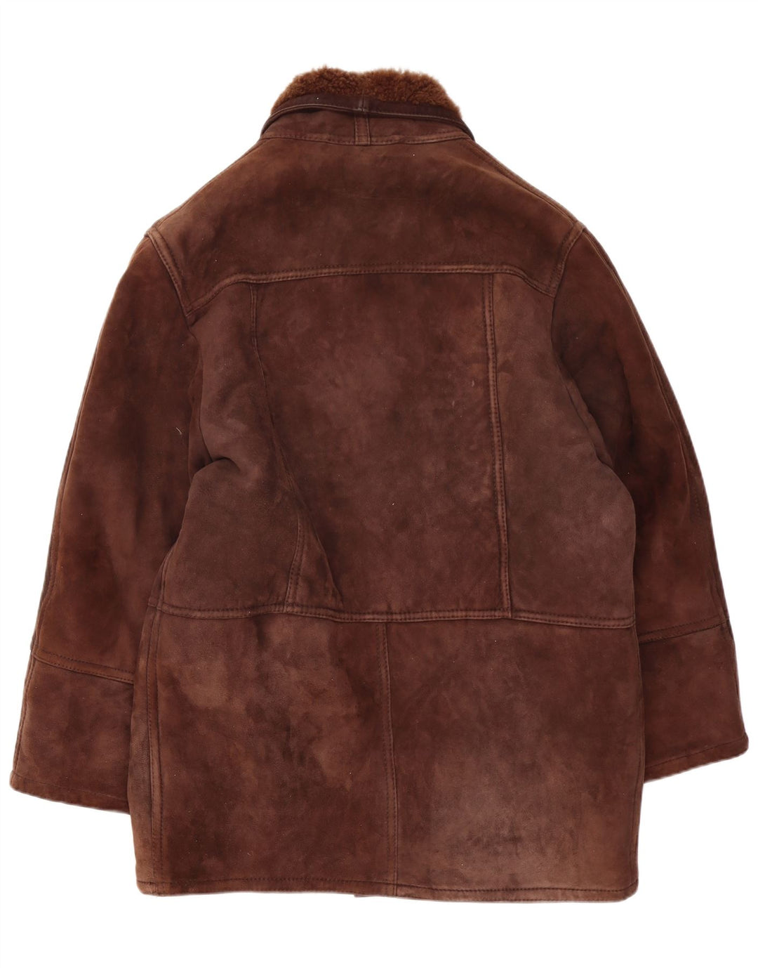 Jaqueta masculina vintage Shearling IT 52 XL marrom