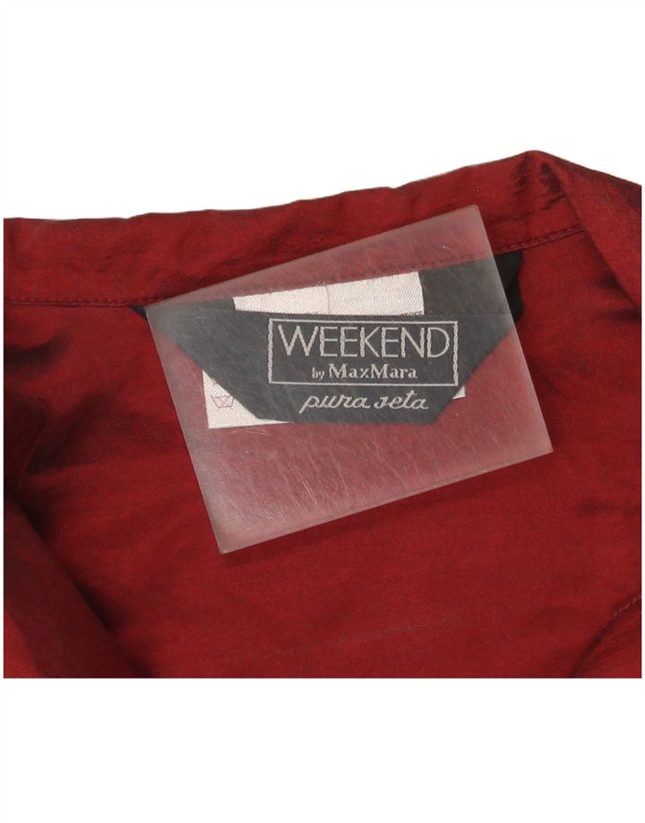 Blusa feminina de manga curta de fim de semana Max Mara IT 42 Médio Borgonha
