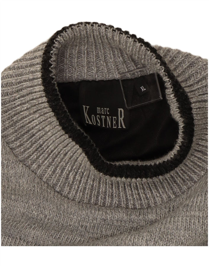 MARC KOSTNER Suéter masculino com gola redonda XL cinza Fair Isle