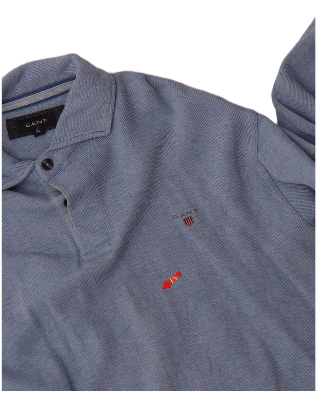 Suéter masculino GANT com gola polo e algodão azul XL