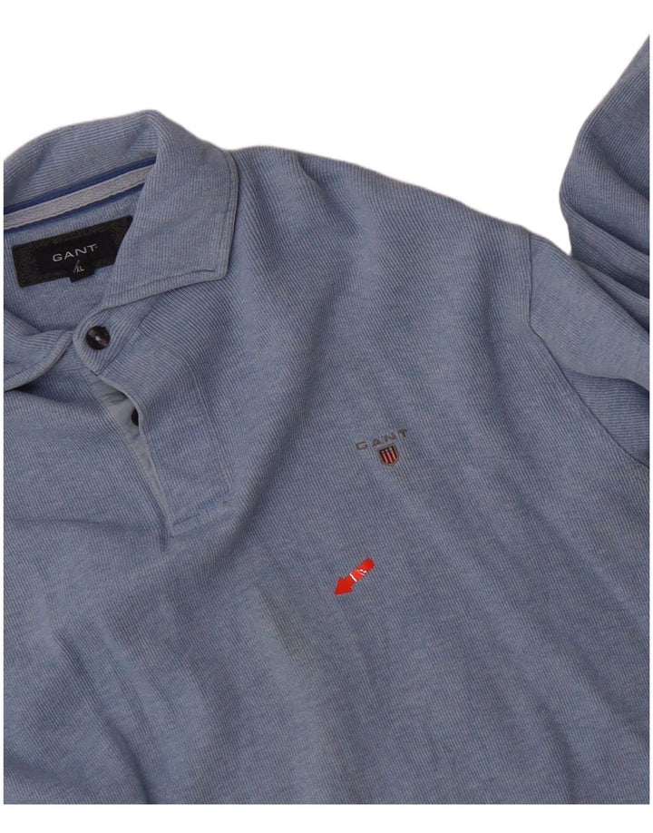 Suéter masculino GANT com gola polo e algodão azul XL