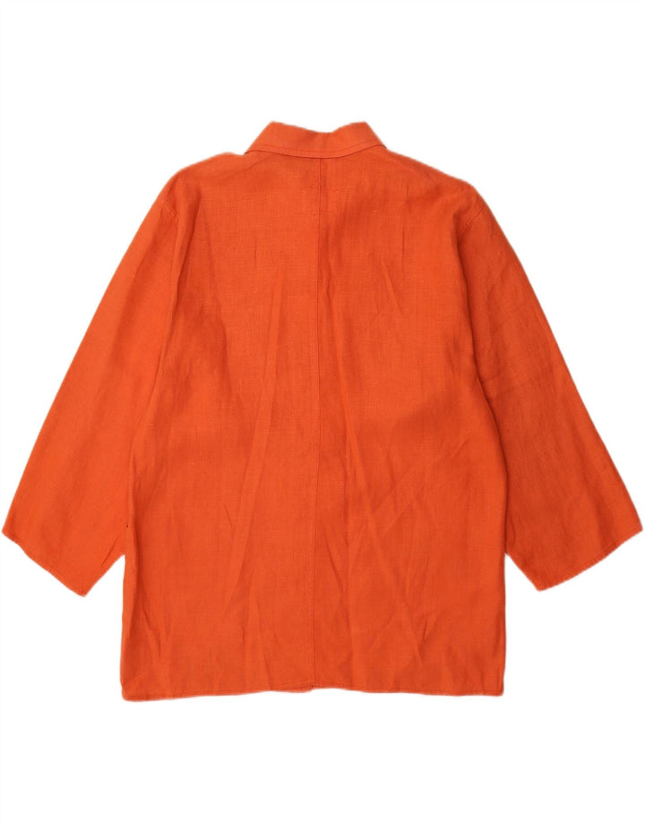 Jaqueta blazer feminina Penny Black com 5 botões Reino Unido 12 linho laranja médio