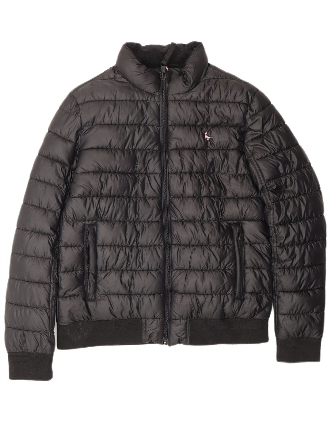 Jaqueta acolchoada feminina JACK WILLS UK 12 poliéster preto médio