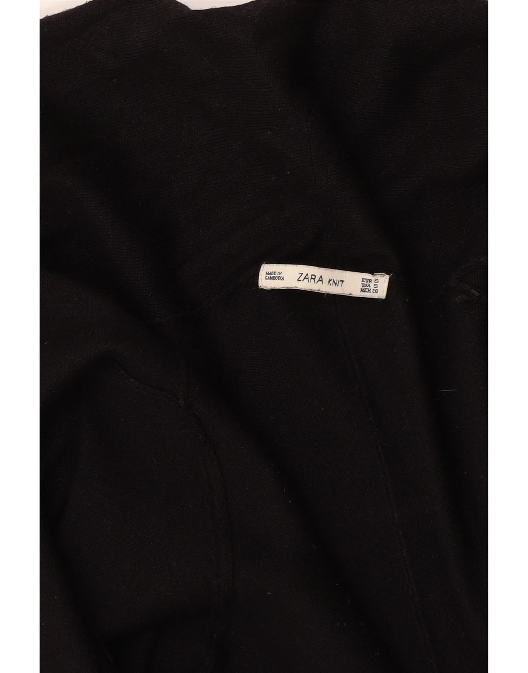 Zara Suéter Cardigan Aberto Feminino Reino Unido 8 Pequeno Preto