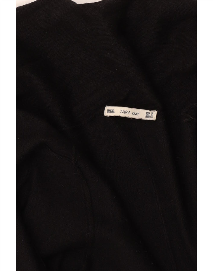 Zara Suéter Cardigan Aberto Feminino Reino Unido 8 Pequeno Preto