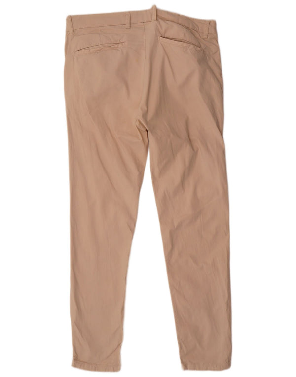 Zara Mens Slim Chino Calças EU 42 Grande W32 L30 Algodão Bege