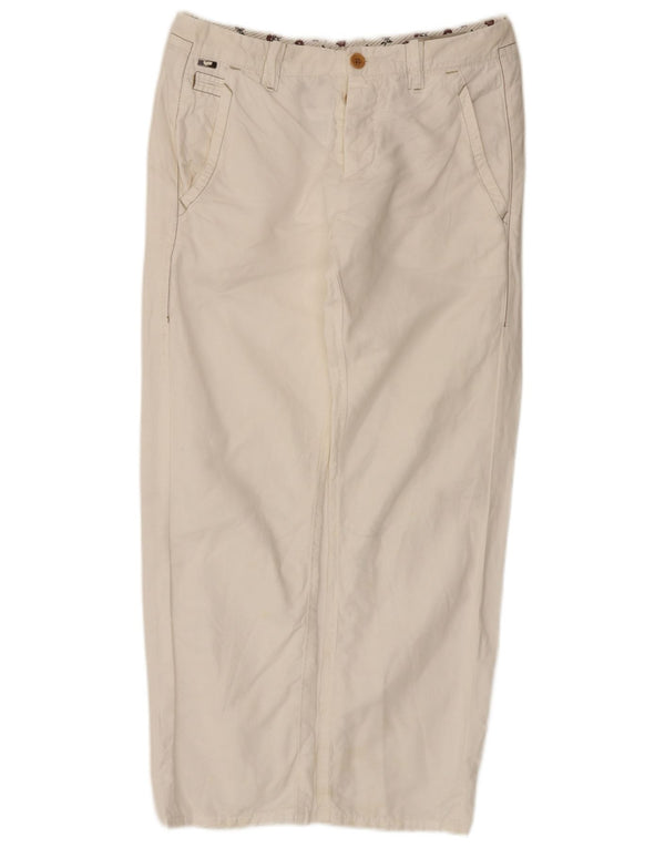 Calça Chino Reta Feminina Gas W31 L26 Algodão Branco