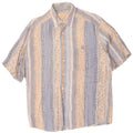 GREEN LEAVES Camisa masculina de manga curta grande viscose geométrica azul