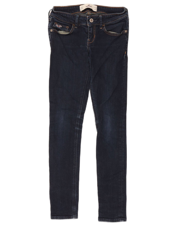 Jeans skinny femininos Hollister EUA 0 XS W24 L29 algodão azul marinho