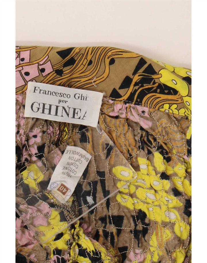 Blusa feminina vintage cropped envoltória UE 40 média floral multicolorida