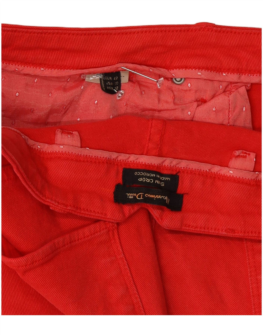 Calça Jeans Feminina Massimo Dutti Slim Fit EU 42 Grande W32 L28 Vermelho