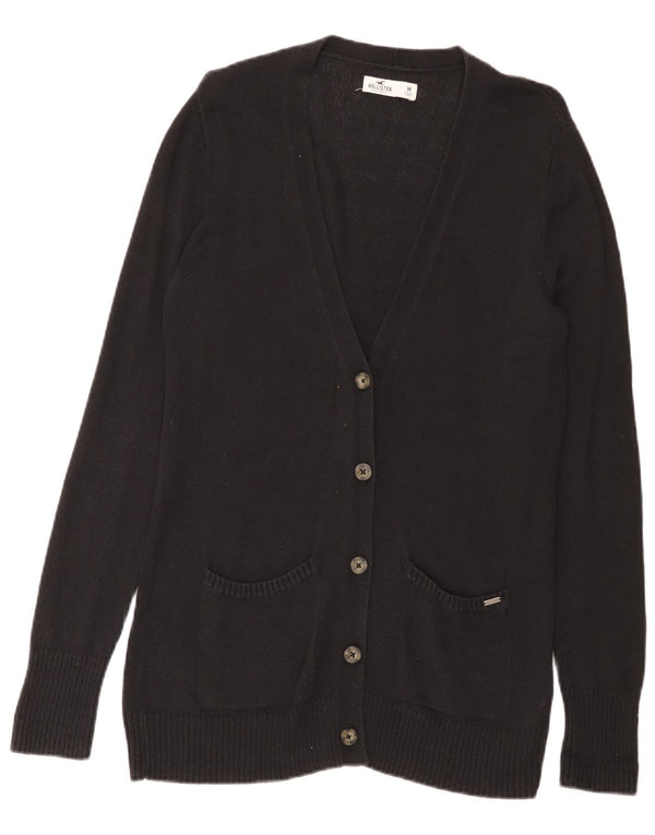 Suéter cardigã feminino Hollister Reino Unido 12 algodão preto médio