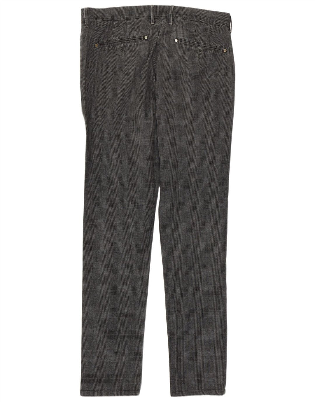 Calça Chino Slim Masculina Rifle W30 L32 Cinza Houndstooth Algodão