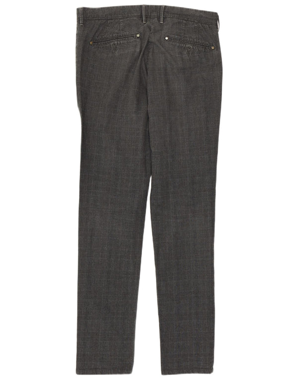 Calça Chino Slim Masculina Rifle W30 L32 Cinza Houndstooth Algodão