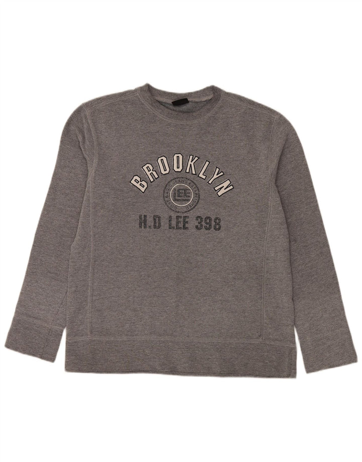 Lee Mens Brooklyn Graphic Moletom Jumper Médio Cinza