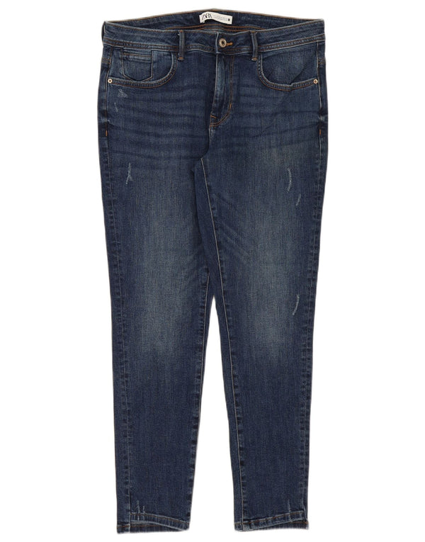 Calça jeans skinny feminina Zara EU 42 grande W32 L28 azul algodão