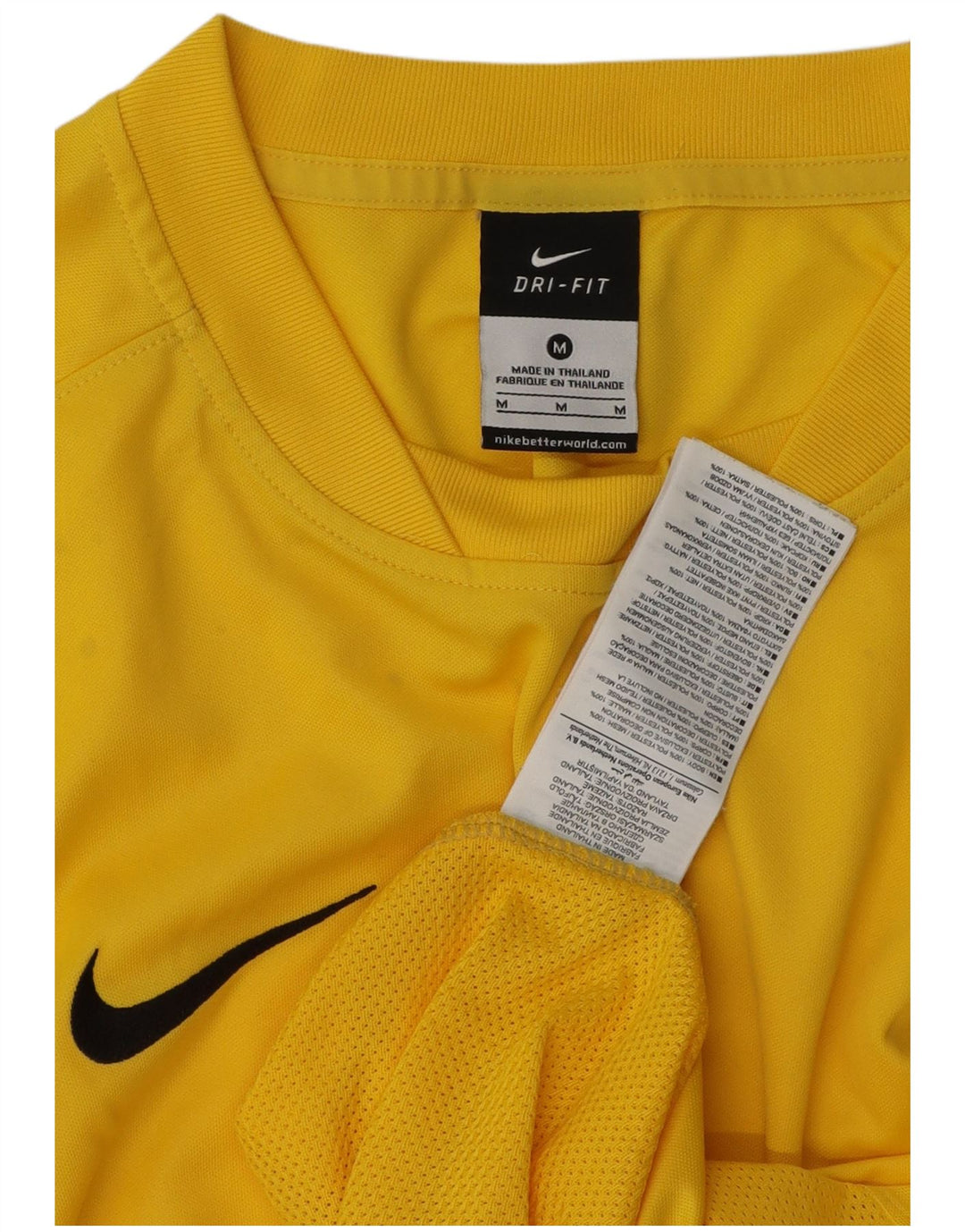 Camiseta masculina Nike Dri Fit Top poliéster amarelo médio