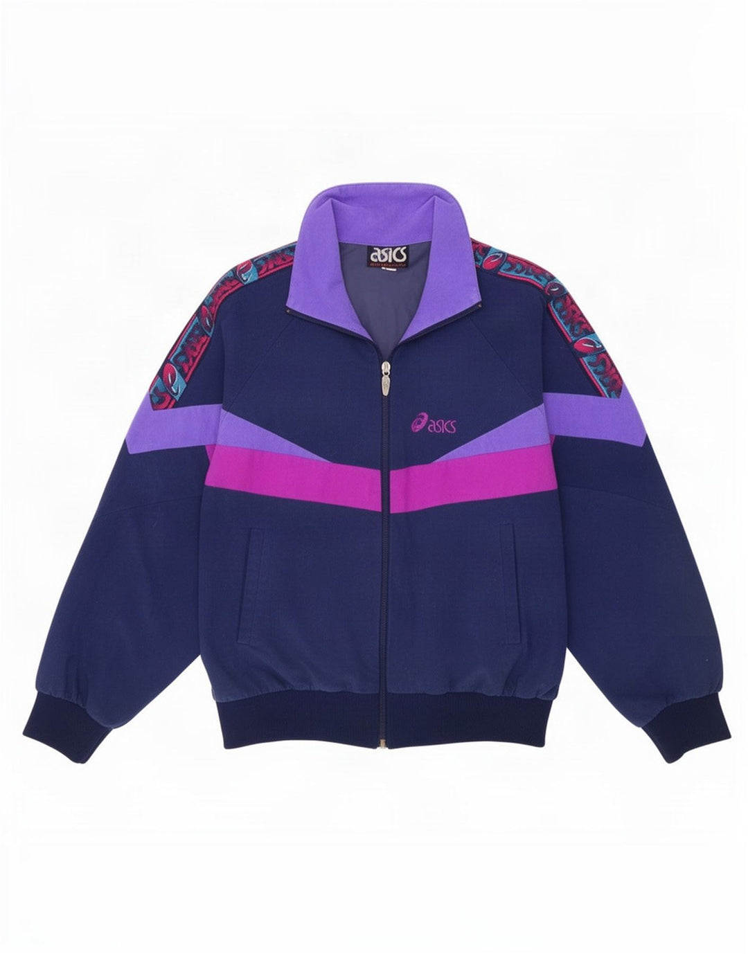 Asics Masculino Graphic Tracksuit Top Jacket IT 50 Medium Blue Colourblock