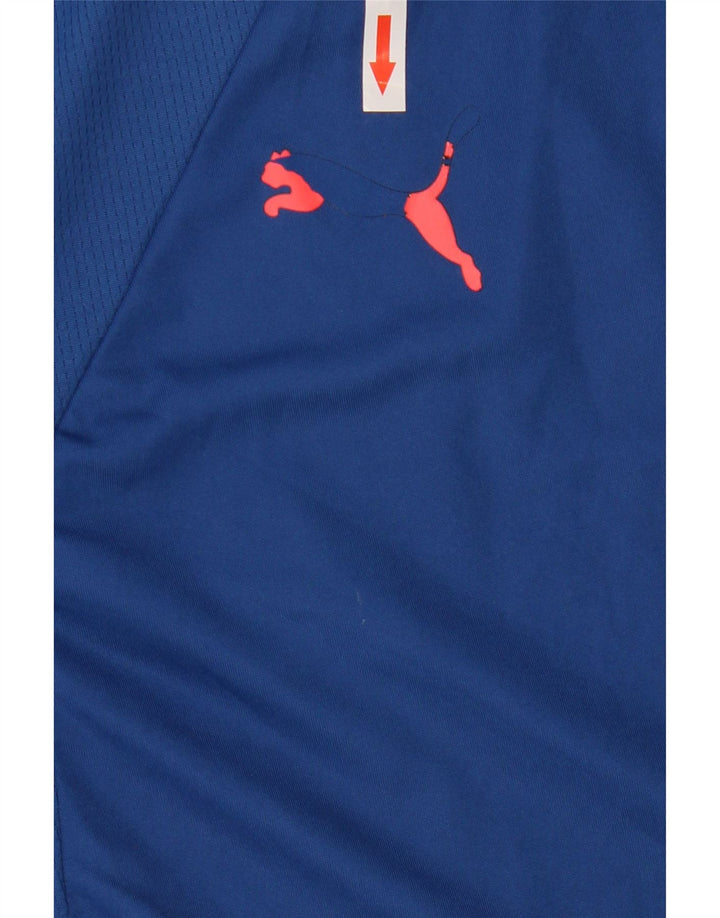 Camiseta masculina PUMA grande poliéster azul colorblock