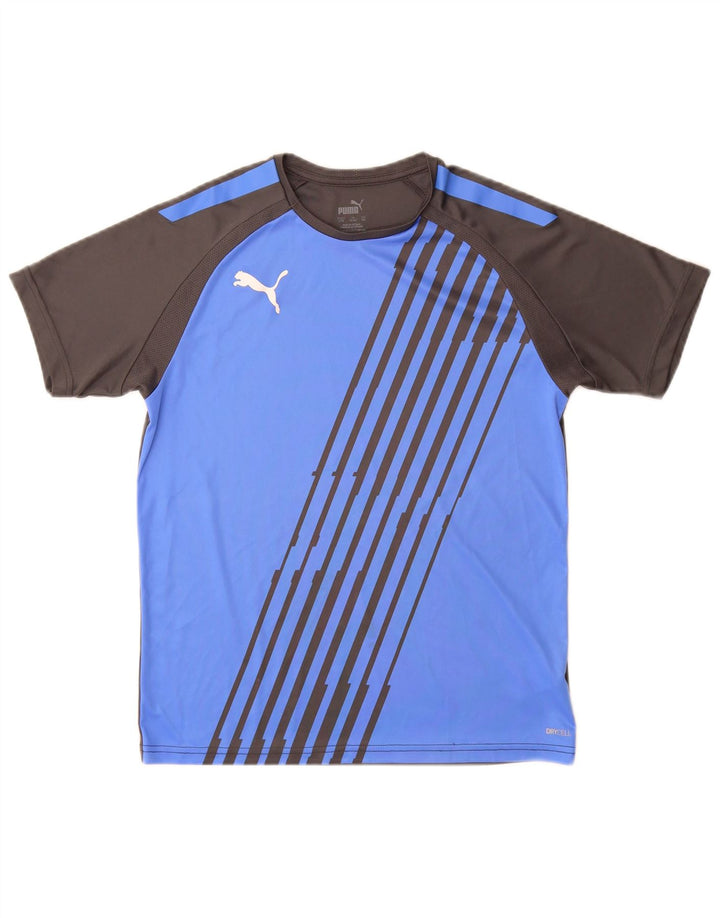 Camiseta Puma Menino 13-14 Anos Azul Colorblock Poliéster
