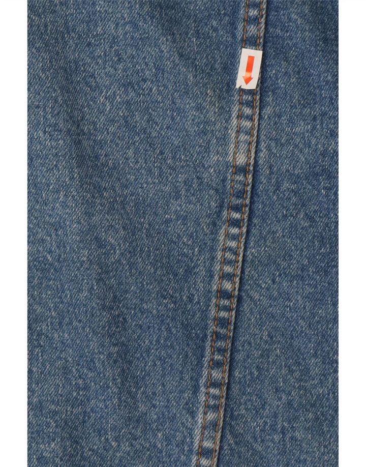 Jaqueta jeans feminina vintage de grandes dimensões Reino Unido 14 algodão azul médio