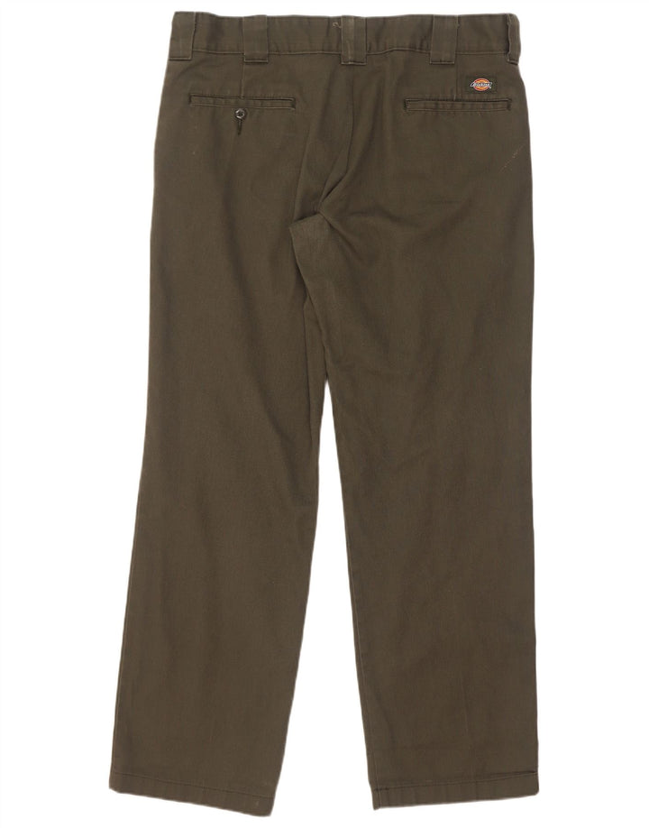 Calças Dickies Mens Straight Slim Chino W34 L32 Poliéster Verde