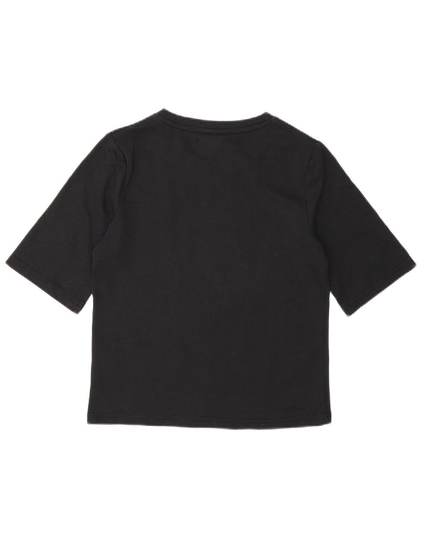 US Polo Assn. Camiseta feminina cropped UK 6 XS algodão preto